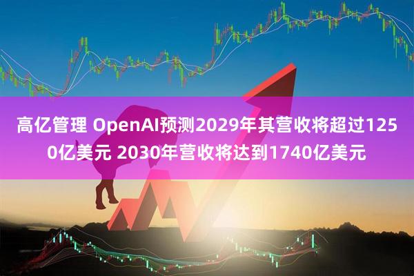 高亿管理 OpenAI预测2029年其营收将超过1250亿美元 2030年营收将达到1740亿美元